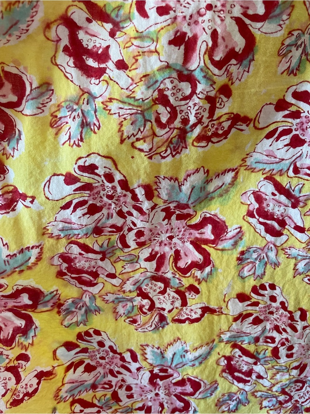 Rustic Passport Cotton Floral Print Button Front Midi Dress Size Large - Picture 3 of 5